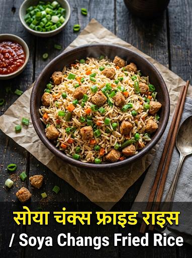 Soya chunks fried rice