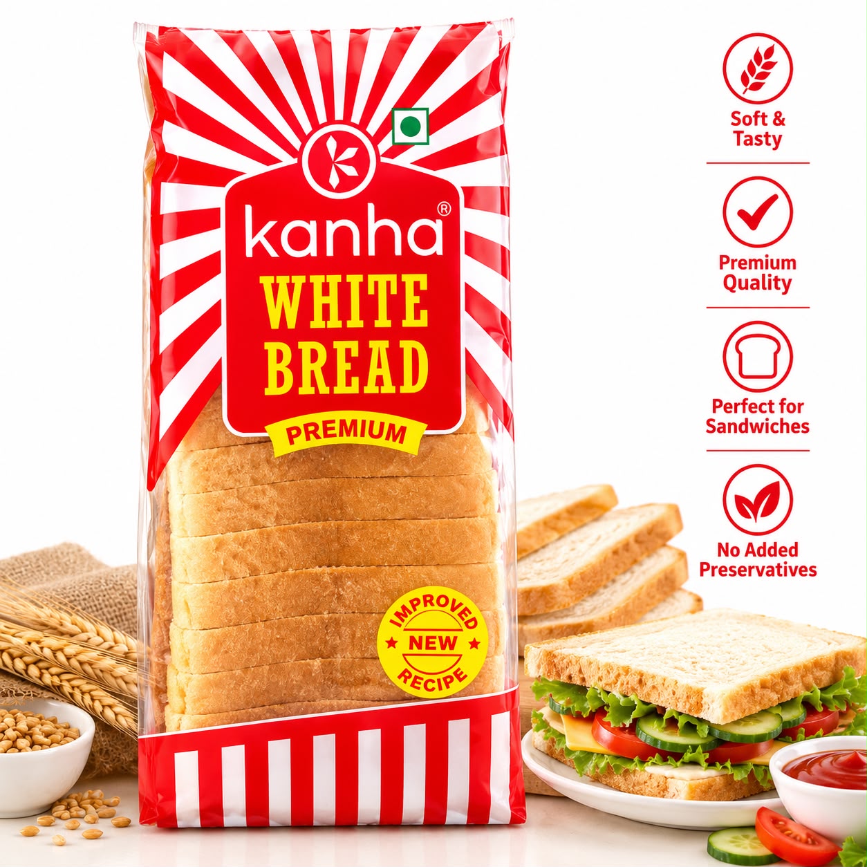 KANHA WHITE BREAD 450GM