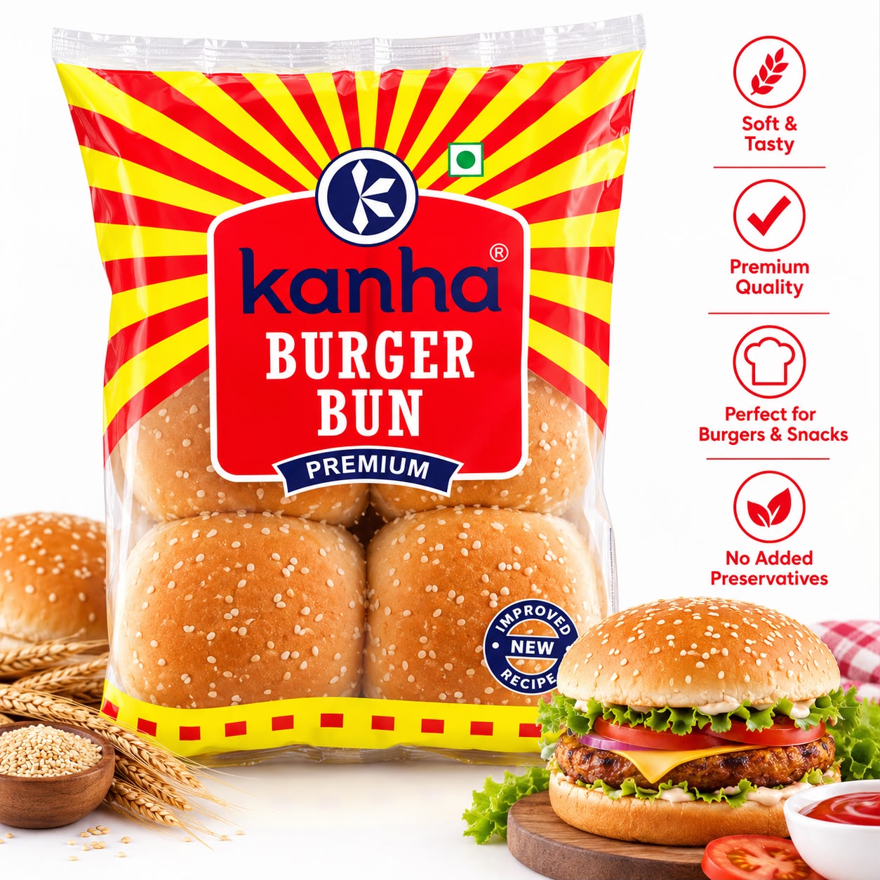 KANHA BURGER BUN 200GM