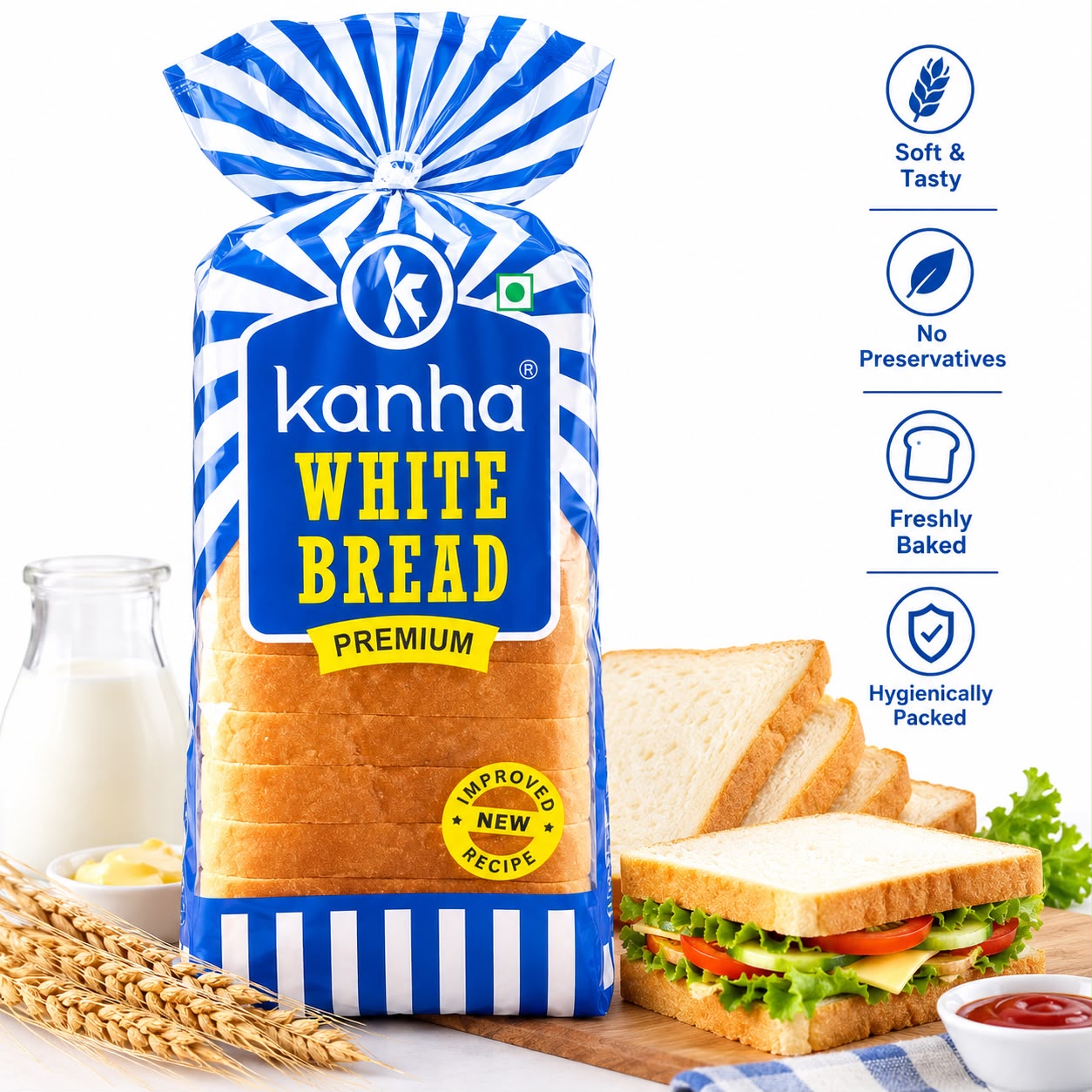 KANHA WHITE BREAD 600GM